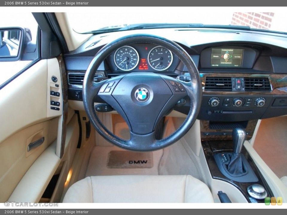 Beige Interior Dashboard for the 2006 BMW 5 Series 530xi Sedan #89822918