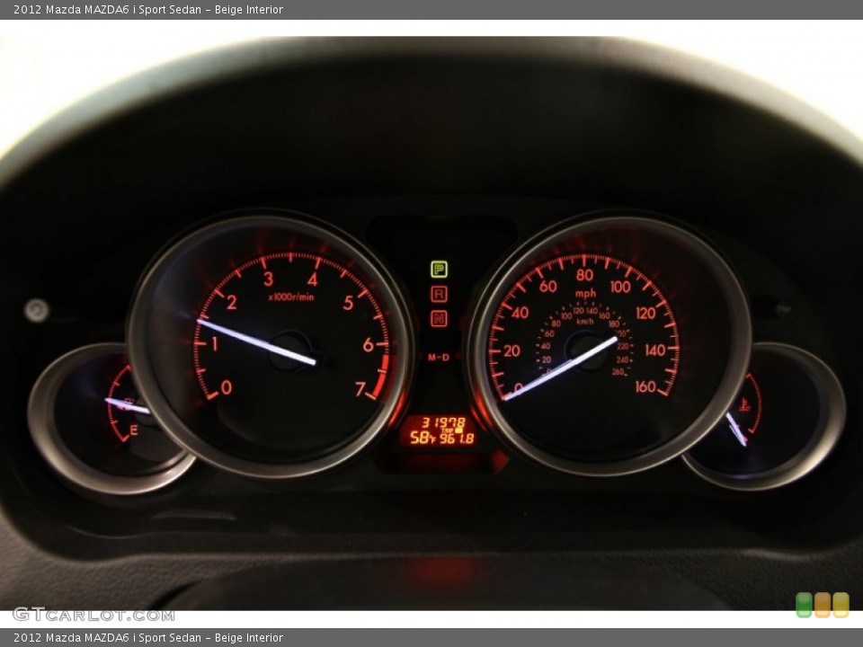 Beige Interior Gauges for the 2012 Mazda MAZDA6 i Sport Sedan #89824286