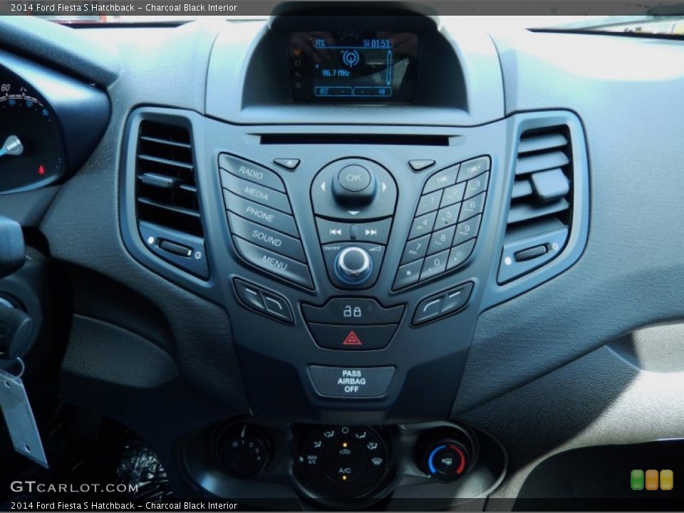 Charcoal Black Interior Controls for the 2014 Ford Fiesta S Hatchback #89825507
