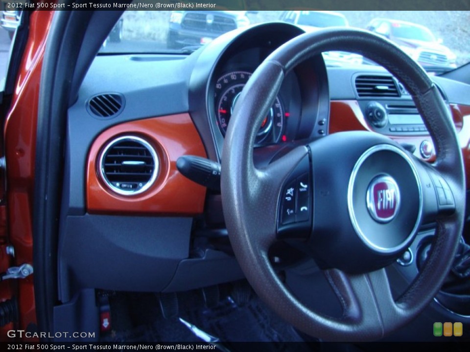 Sport Tessuto Marrone/Nero (Brown/Black) Interior Steering Wheel for the 2012 Fiat 500 Sport #89829515