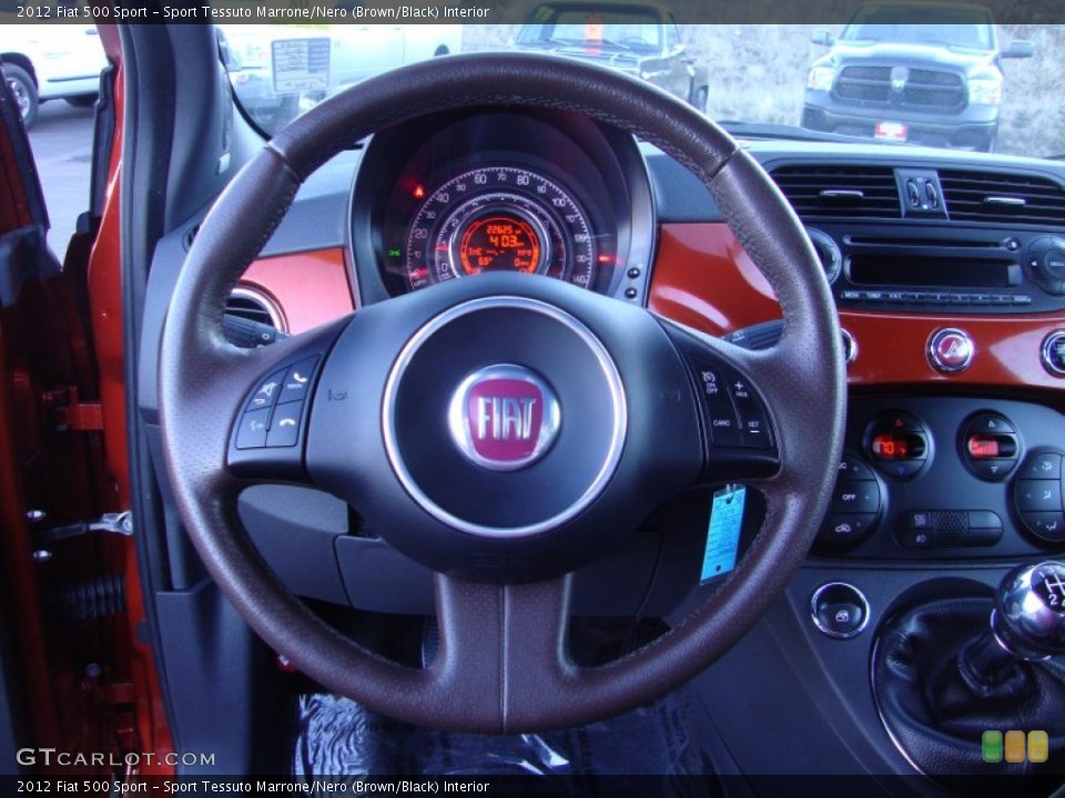 Sport Tessuto Marrone/Nero (Brown/Black) Interior Steering Wheel for the 2012 Fiat 500 Sport #89829563
