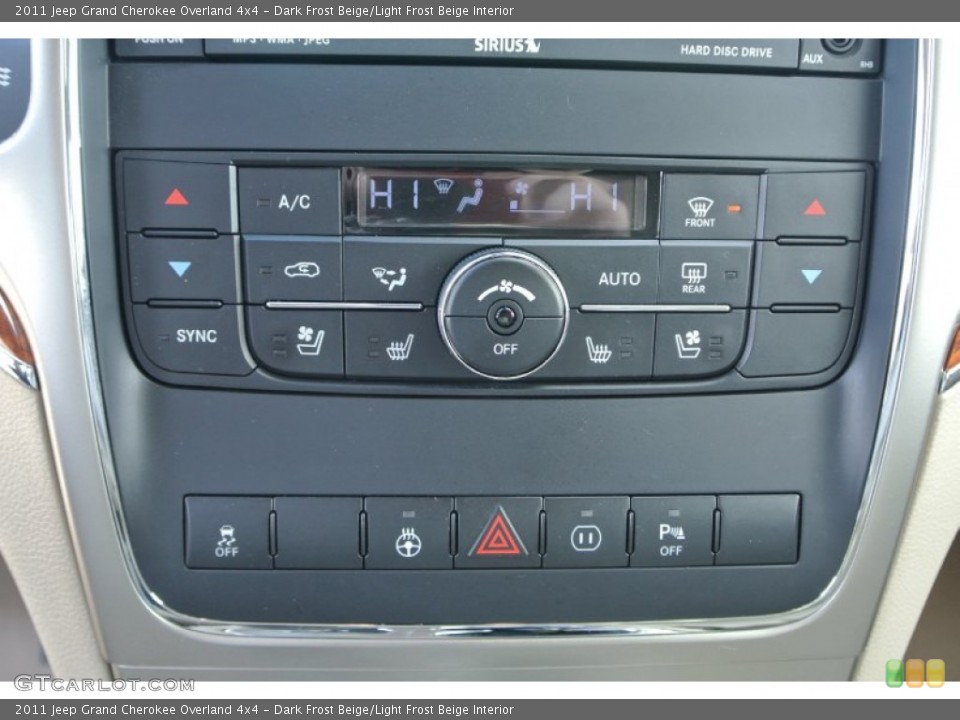 Dark Frost Beige/Light Frost Beige Interior Controls for the 2011 Jeep Grand Cherokee Overland 4x4 #89837420