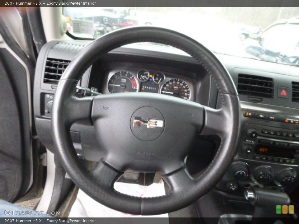 Ebony Black/Pewter Interior Steering Wheel for the 2007 Hummer H3 X #89850863