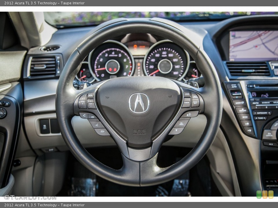 Taupe Interior Steering Wheel for the 2012 Acura TL 3.5 Technology #89867533