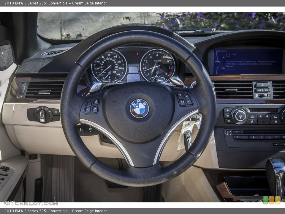 Cream Beige Interior Steering Wheel for the 2010 BMW 3 Series 335i Convertible #89871223