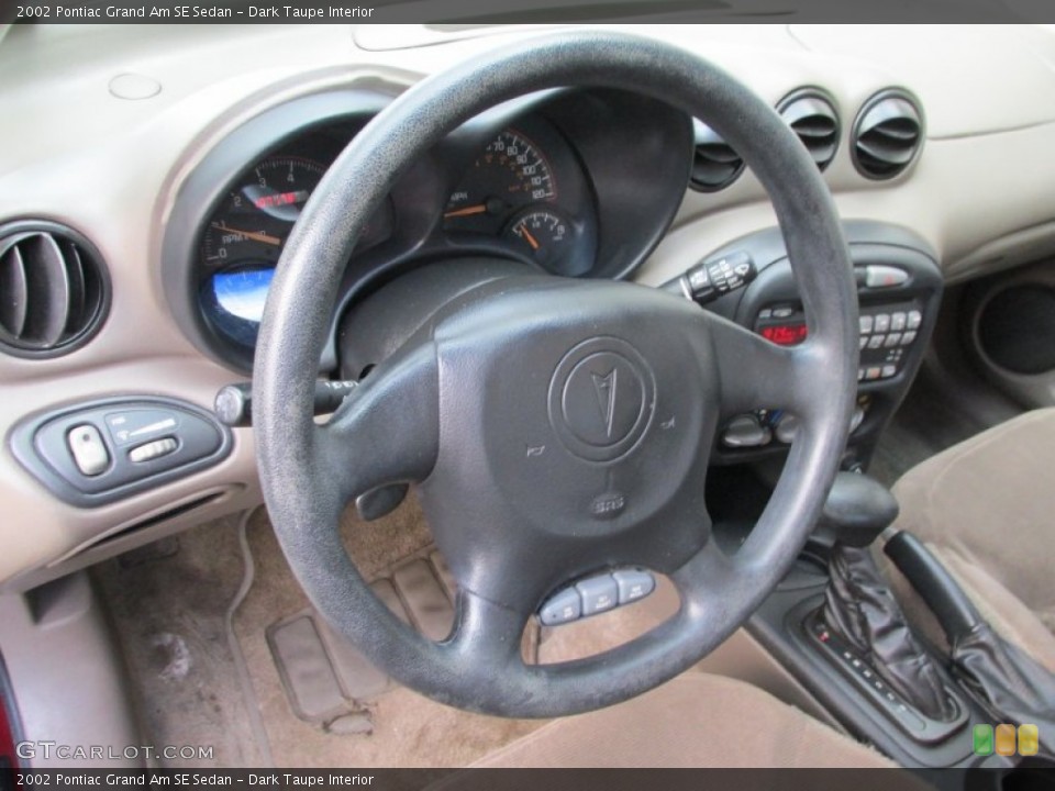 Dark Taupe Interior Steering Wheel for the 2002 Pontiac Grand Am SE Sedan #89872627