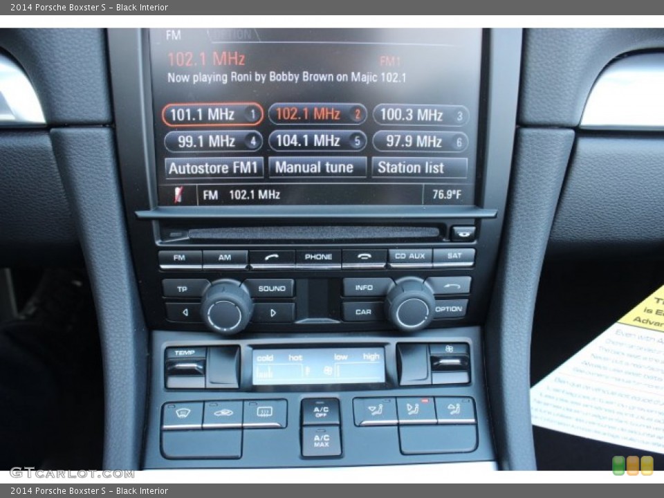 Black Interior Controls for the 2014 Porsche Boxster S #89884921