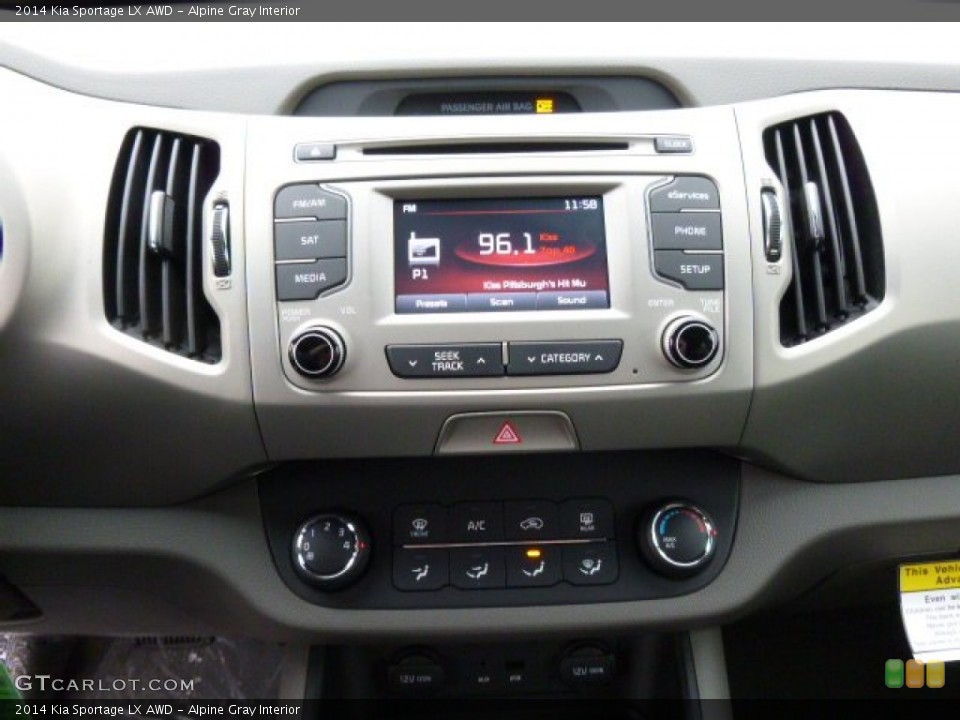 Alpine Gray Interior Controls for the 2014 Kia Sportage LX AWD #89889082