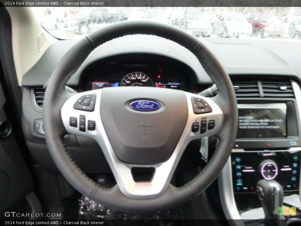 Charcoal Black Interior Steering Wheel for the 2014 Ford Edge Limited AWD #89894741