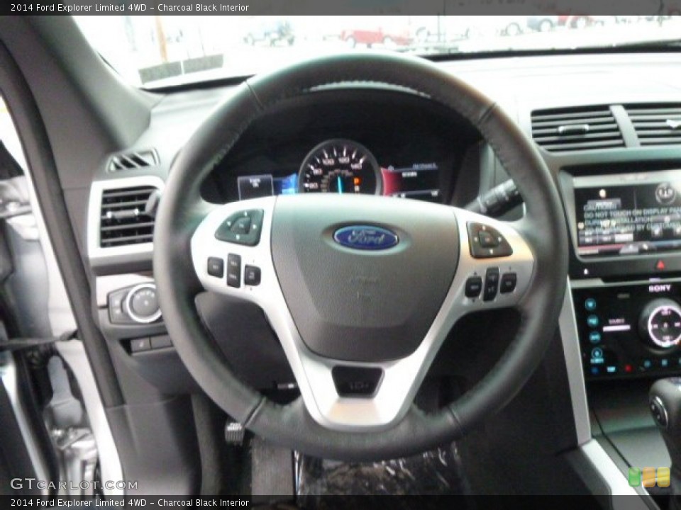 Charcoal Black Interior Steering Wheel for the 2014 Ford Explorer Limited 4WD #89896522