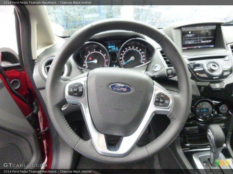 Charcoal Black Interior Steering Wheel for the 2014 Ford Fiesta Titanium Hatchback #89896976