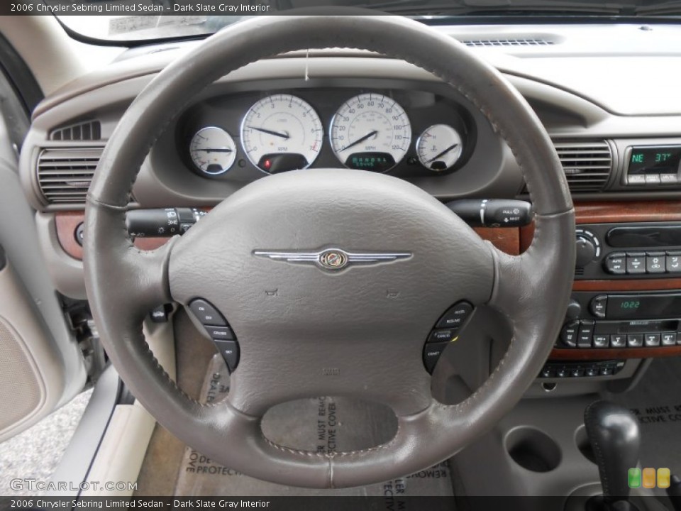 Dark Slate Gray Interior Steering Wheel for the 2006 Chrysler Sebring Limited Sedan #89897503