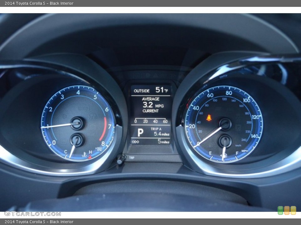 Black Interior Gauges for the 2014 Toyota Corolla S #89897672