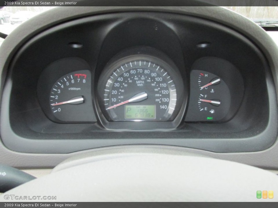 Beige Interior Gauges for the 2009 Kia Spectra EX Sedan #89903746