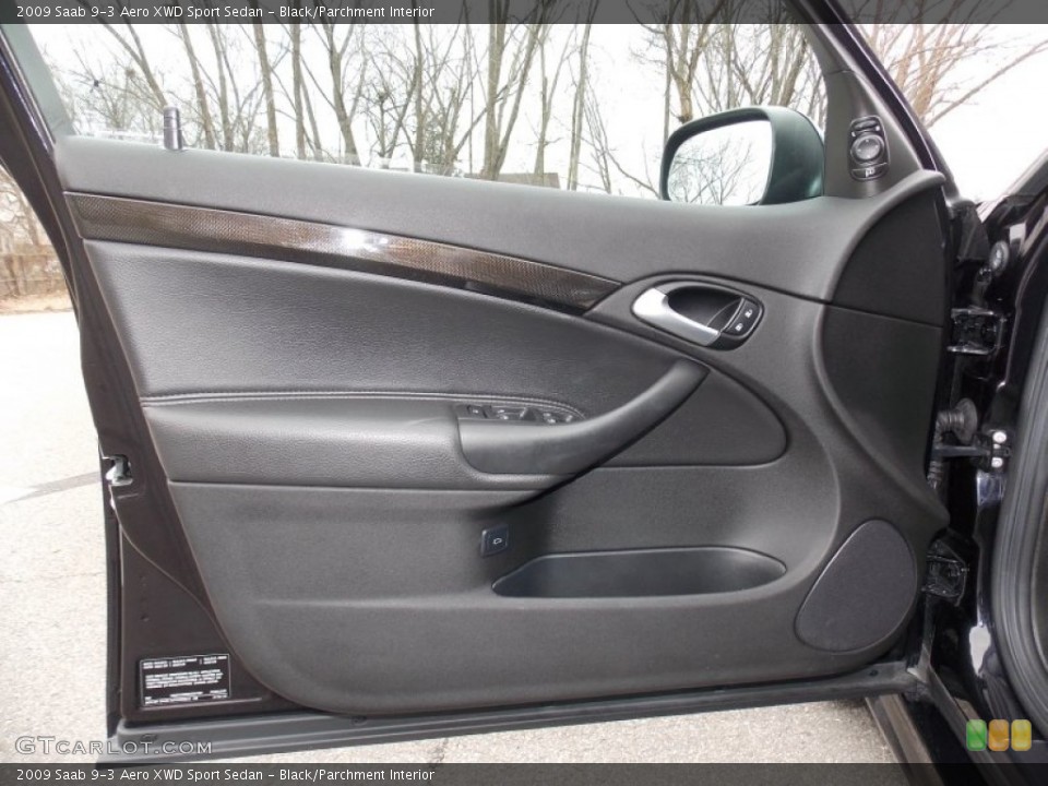 Black/Parchment Interior Door Panel for the 2009 Saab 9-3 Aero XWD Sport Sedan #89905039