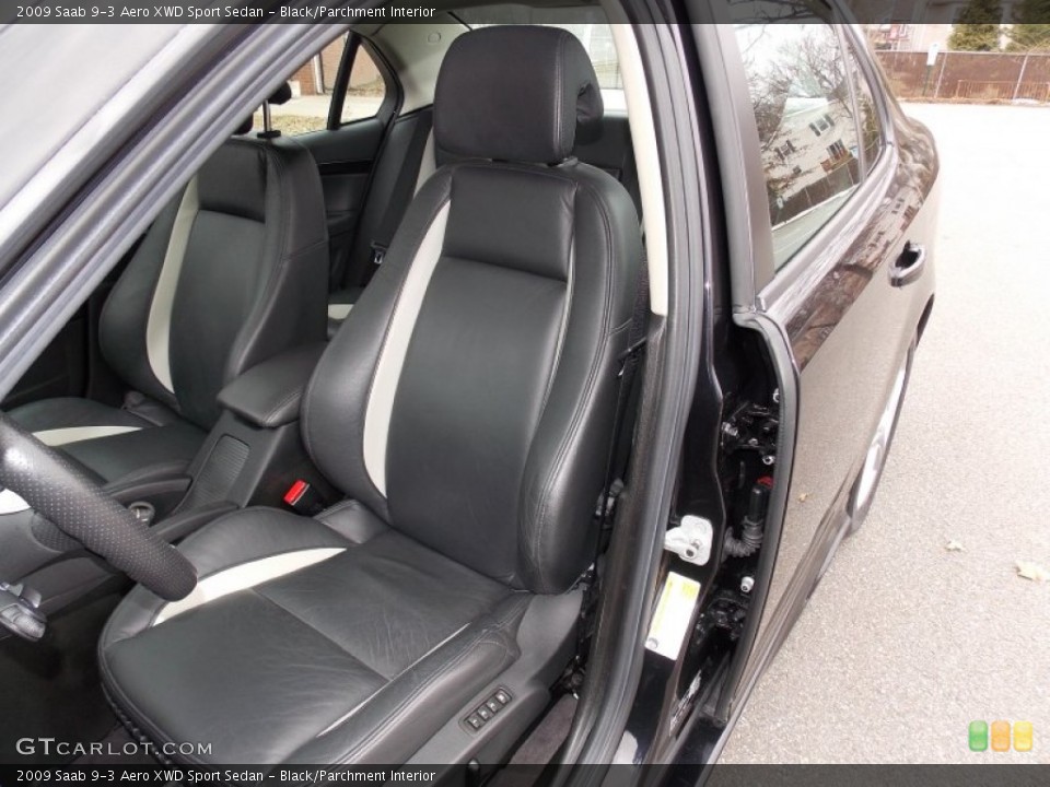 Black/Parchment Interior Front Seat for the 2009 Saab 9-3 Aero XWD Sport Sedan #89905063