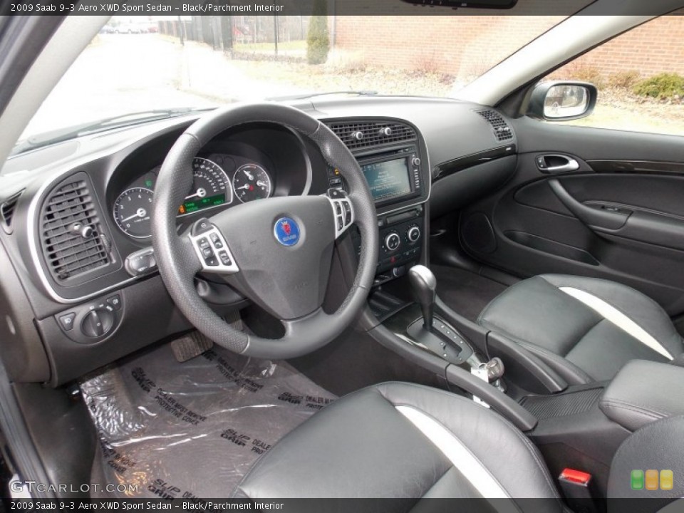 Black/Parchment Interior Photo for the 2009 Saab 9-3 Aero XWD Sport Sedan #89905105