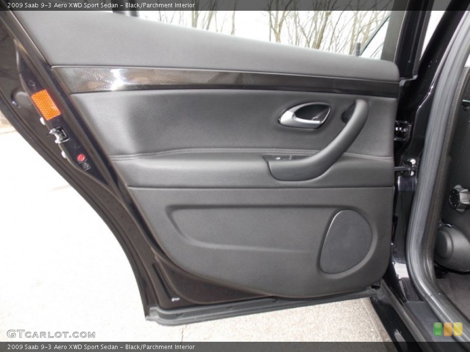 Black/Parchment Interior Door Panel for the 2009 Saab 9-3 Aero XWD Sport Sedan #89905186