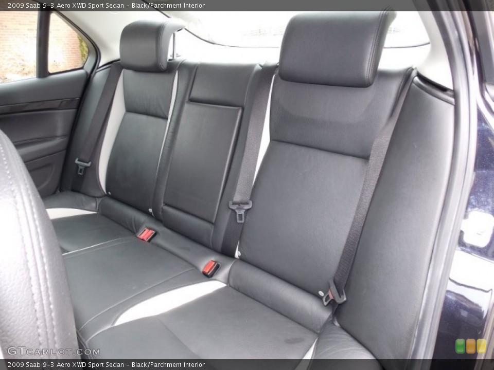 Black/Parchment Interior Rear Seat for the 2009 Saab 9-3 Aero XWD Sport Sedan #89905207