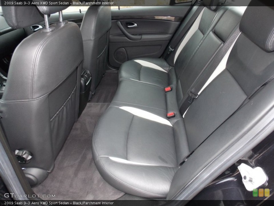 Black/Parchment Interior Rear Seat for the 2009 Saab 9-3 Aero XWD Sport Sedan #89905219