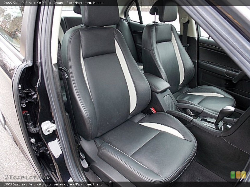 Black/Parchment Interior Front Seat for the 2009 Saab 9-3 Aero XWD Sport Sedan #89905273