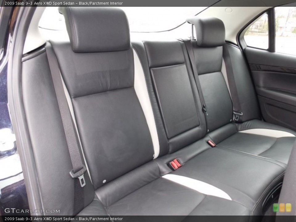 Black/Parchment Interior Rear Seat for the 2009 Saab 9-3 Aero XWD Sport Sedan #89905342