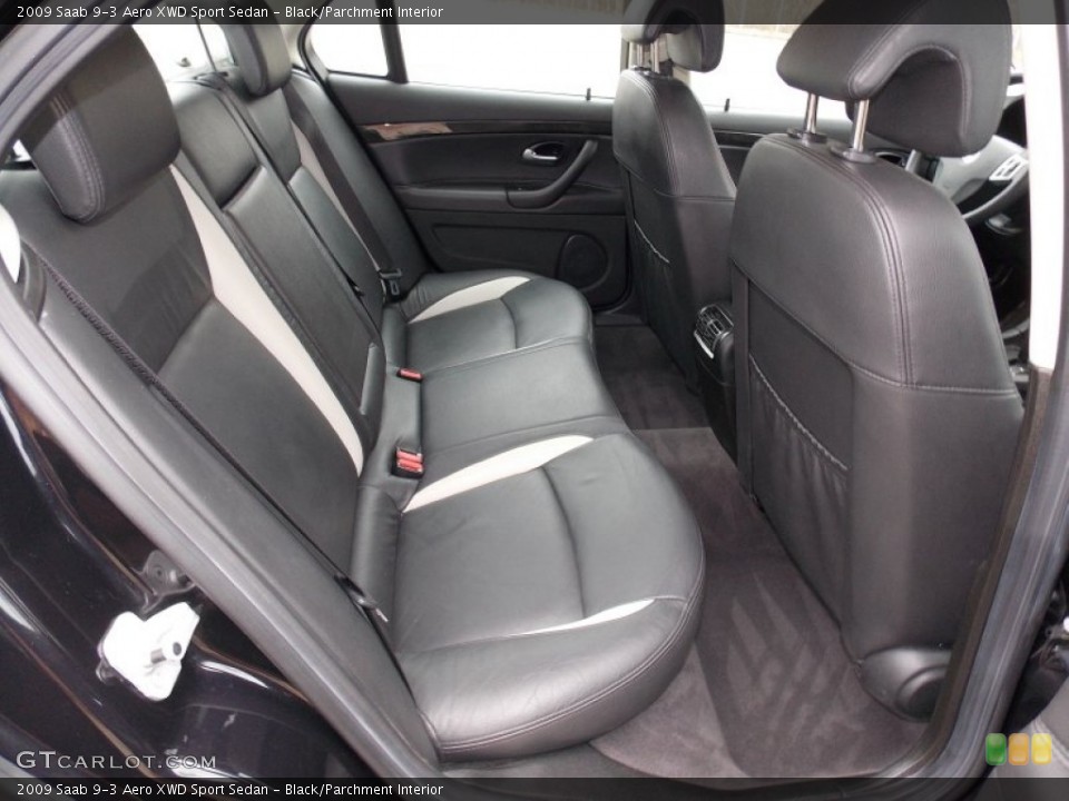 Black/Parchment Interior Rear Seat for the 2009 Saab 9-3 Aero XWD Sport Sedan #89905363