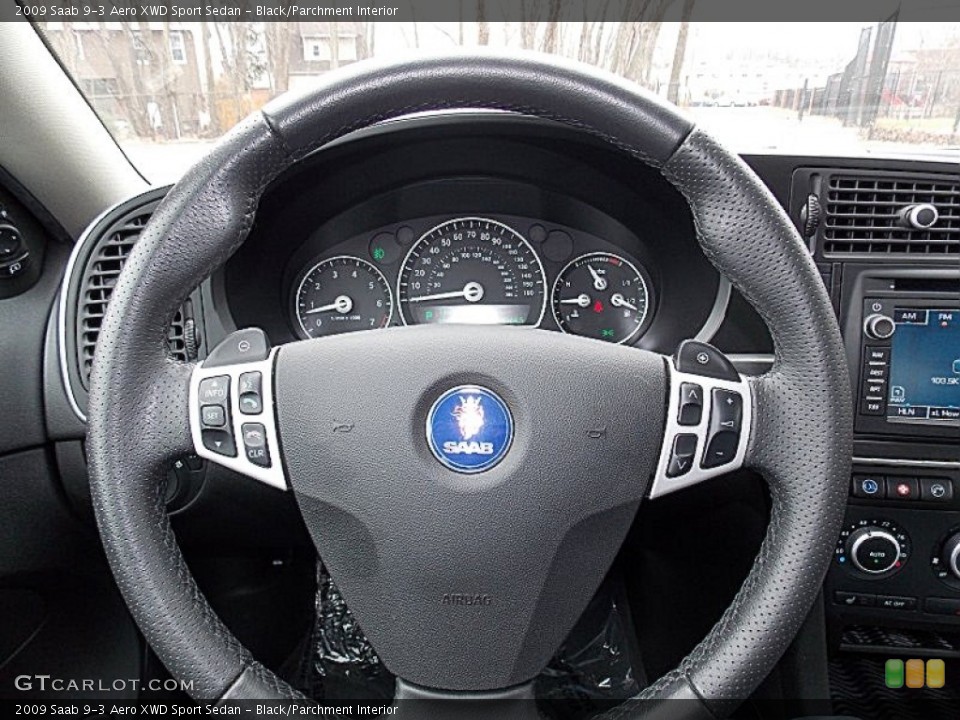 Black/Parchment Interior Steering Wheel for the 2009 Saab 9-3 Aero XWD Sport Sedan #89905528
