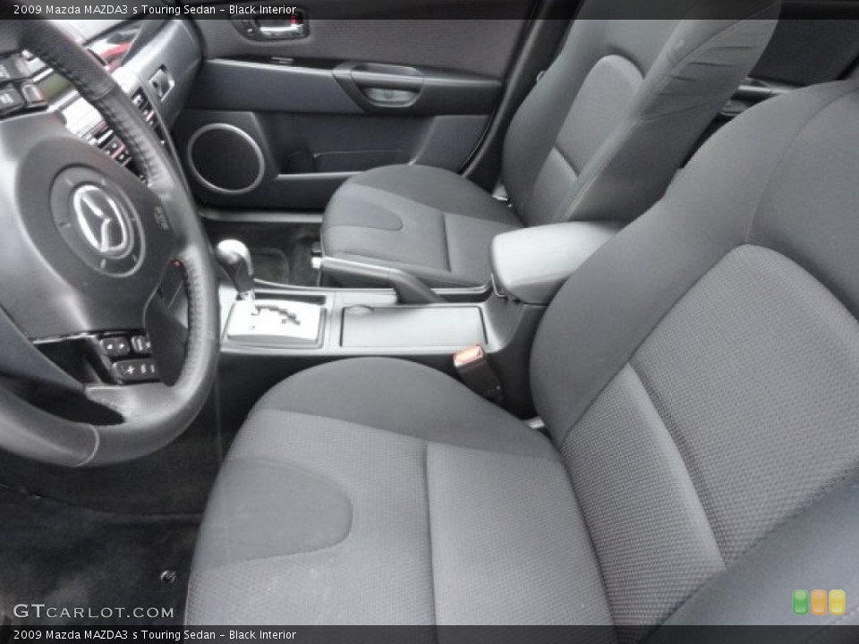 Black Interior Front Seat for the 2009 Mazda MAZDA3 s Touring Sedan #89905574