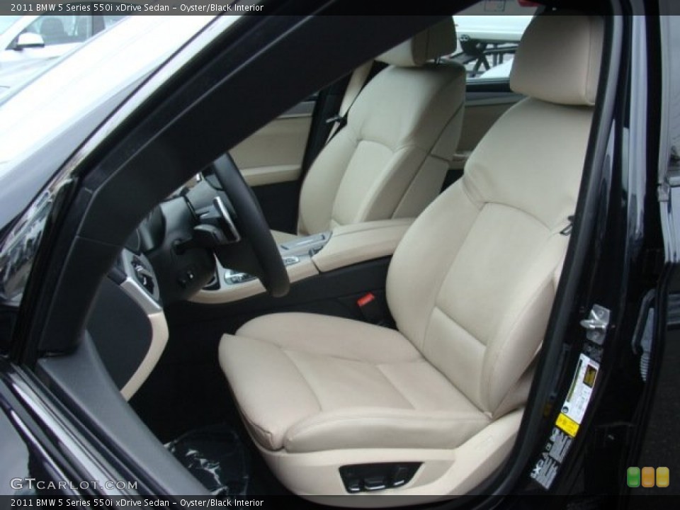 Oyster/Black Interior Front Seat for the 2011 BMW 5 Series 550i xDrive Sedan #89909782