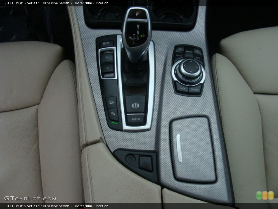 Oyster/Black Interior Transmission for the 2011 BMW 5 Series 550i xDrive Sedan #89909896