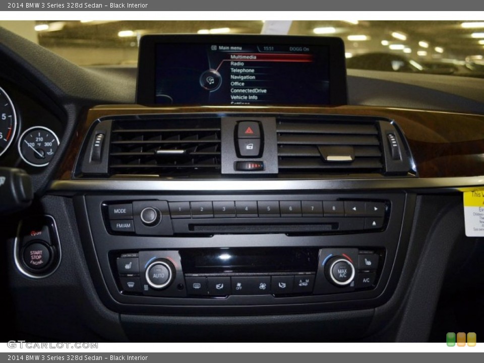 Black Interior Controls for the 2014 BMW 3 Series 328d Sedan #89919927