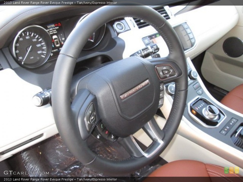 Tan/Ivory/Espresso Interior Steering Wheel for the 2013 Land Rover Range Rover Evoque Prestige #89933622