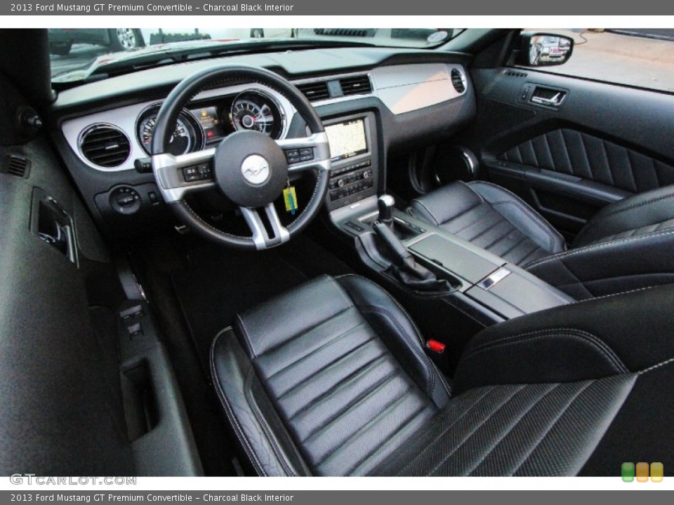 Charcoal Black Interior Prime Interior for the 2013 Ford Mustang GT Premium Convertible #89940377