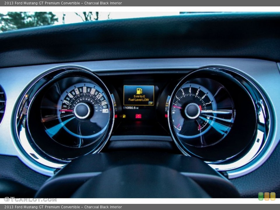 Charcoal Black Interior Gauges for the 2013 Ford Mustang GT Premium Convertible #89940600