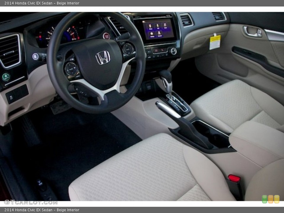 Beige Interior Prime Interior for the 2014 Honda Civic EX Sedan #89942535