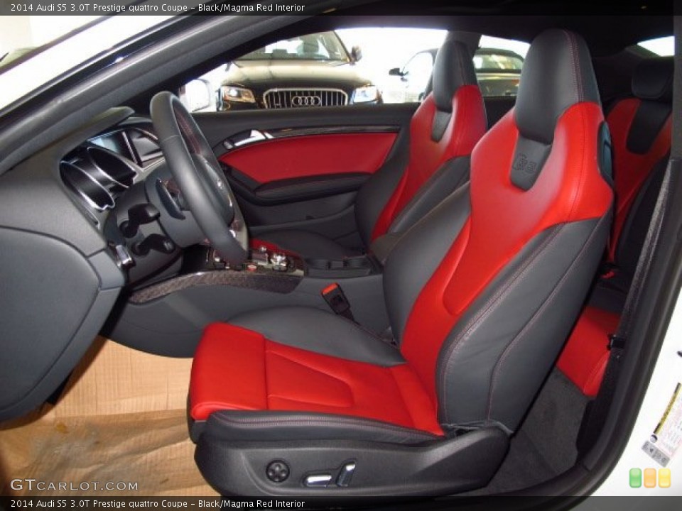 Black/Magma Red Interior Front Seat for the 2014 Audi S5 3.0T Prestige quattro Coupe #89943690