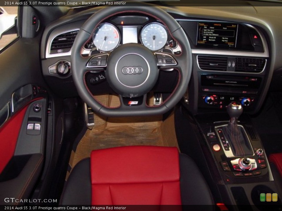 Black/Magma Red Interior Dashboard for the 2014 Audi S5 3.0T Prestige quattro Coupe #89943717