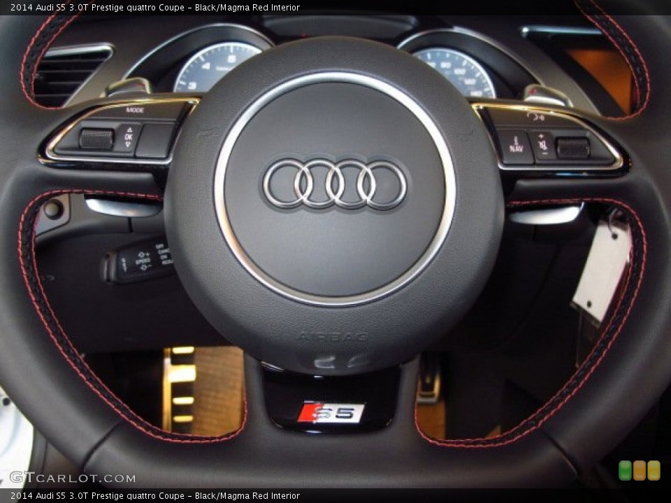Black/Magma Red Interior Controls for the 2014 Audi S5 3.0T Prestige quattro Coupe #89943783
