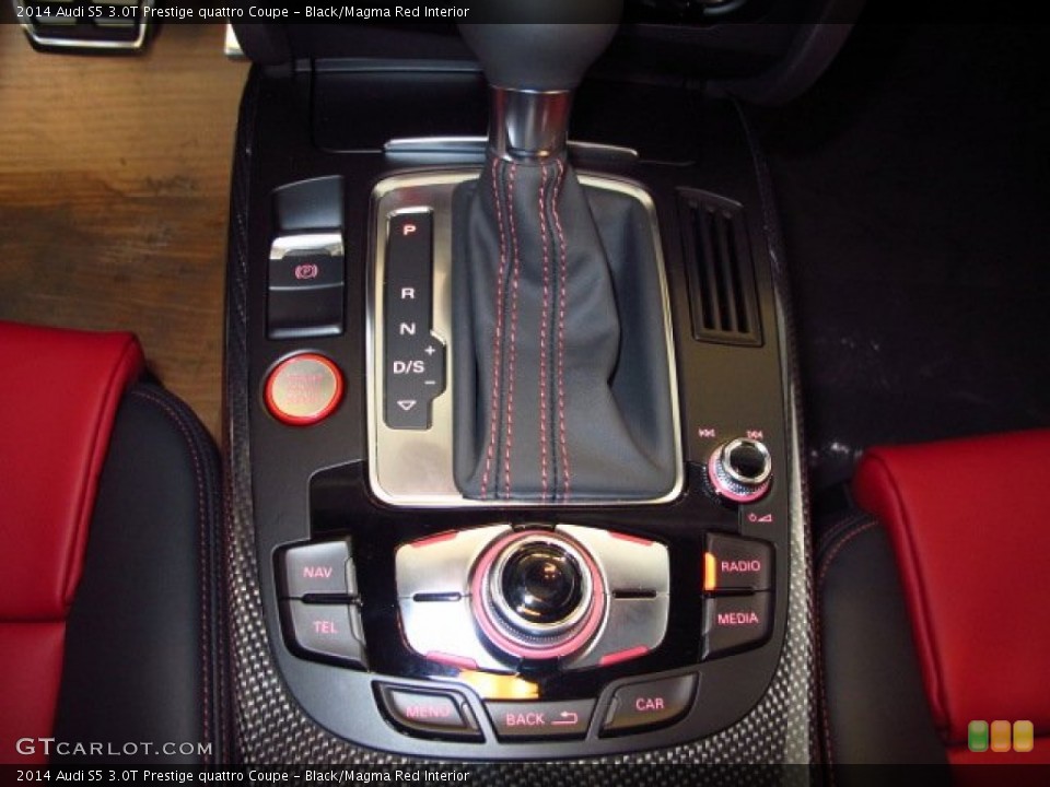 Black/Magma Red Interior Controls for the 2014 Audi S5 3.0T Prestige quattro Coupe #89943810