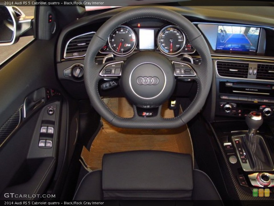 Black/Rock Gray Interior Steering Wheel for the 2014 Audi RS 5 Cabriolet quattro #89953724