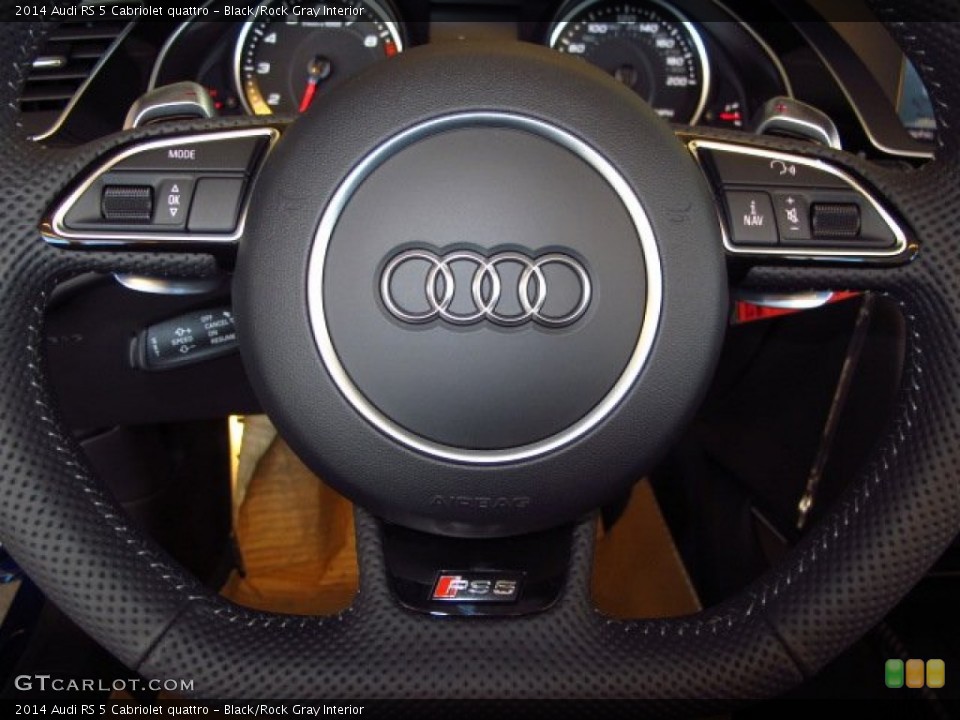 Black/Rock Gray Interior Steering Wheel for the 2014 Audi RS 5 Cabriolet quattro #89953832