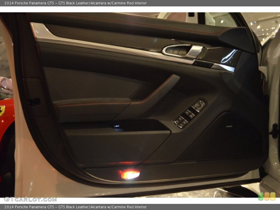 GTS Black Leather/Alcantara w/Carmine Red Interior Door Panel for the 2014 Porsche Panamera GTS #89960679
