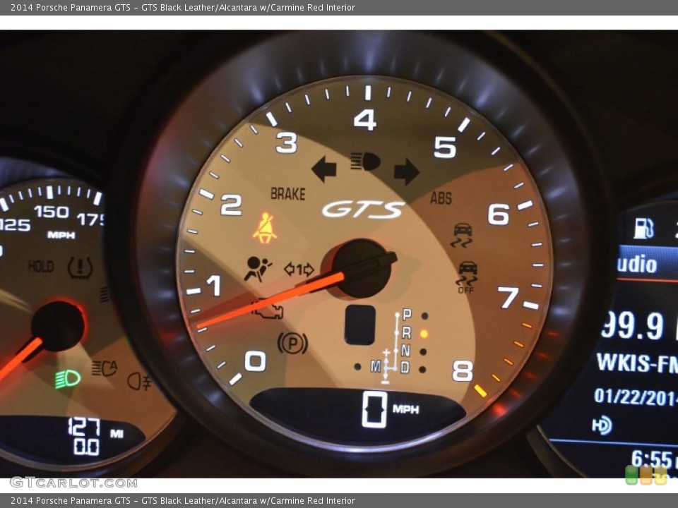 GTS Black Leather/Alcantara w/Carmine Red Interior Gauges for the 2014 Porsche Panamera GTS #89960841