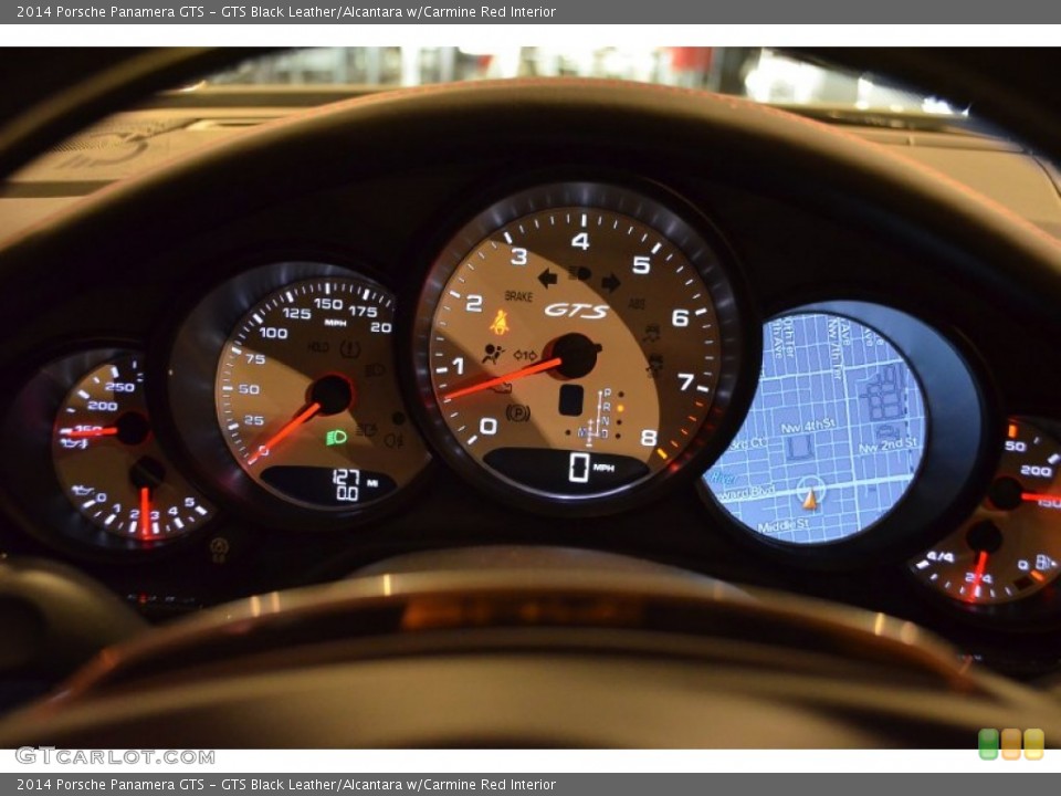 GTS Black Leather/Alcantara w/Carmine Red Interior Gauges for the 2014 Porsche Panamera GTS #89960886