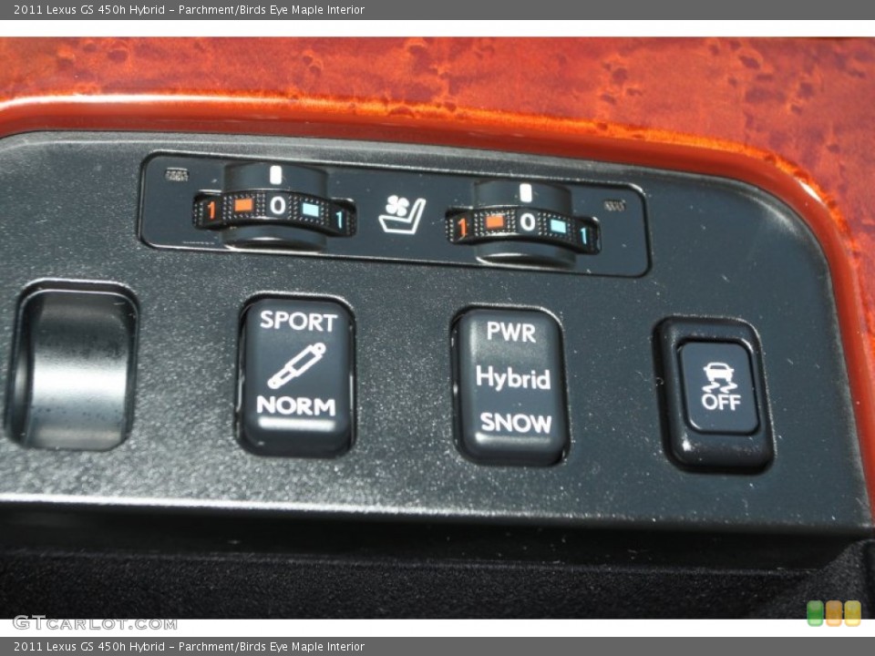 Parchment/Birds Eye Maple Interior Controls for the 2011 Lexus GS 450h Hybrid #89962527