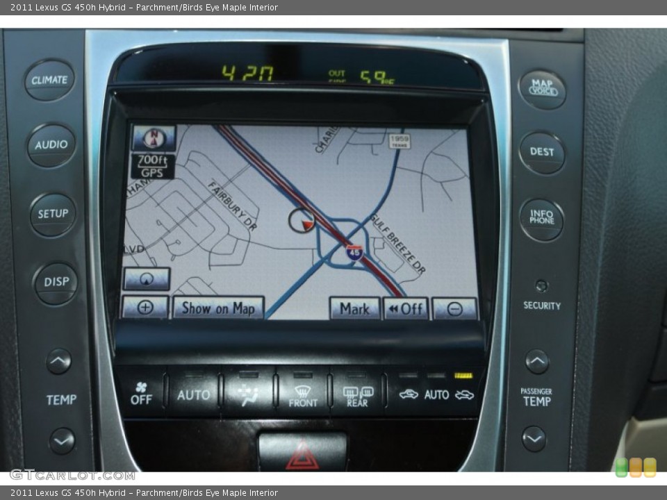 Parchment/Birds Eye Maple Interior Navigation for the 2011 Lexus GS 450h Hybrid #89962596
