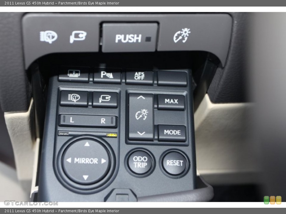 Parchment/Birds Eye Maple Interior Controls for the 2011 Lexus GS 450h Hybrid #89962849
