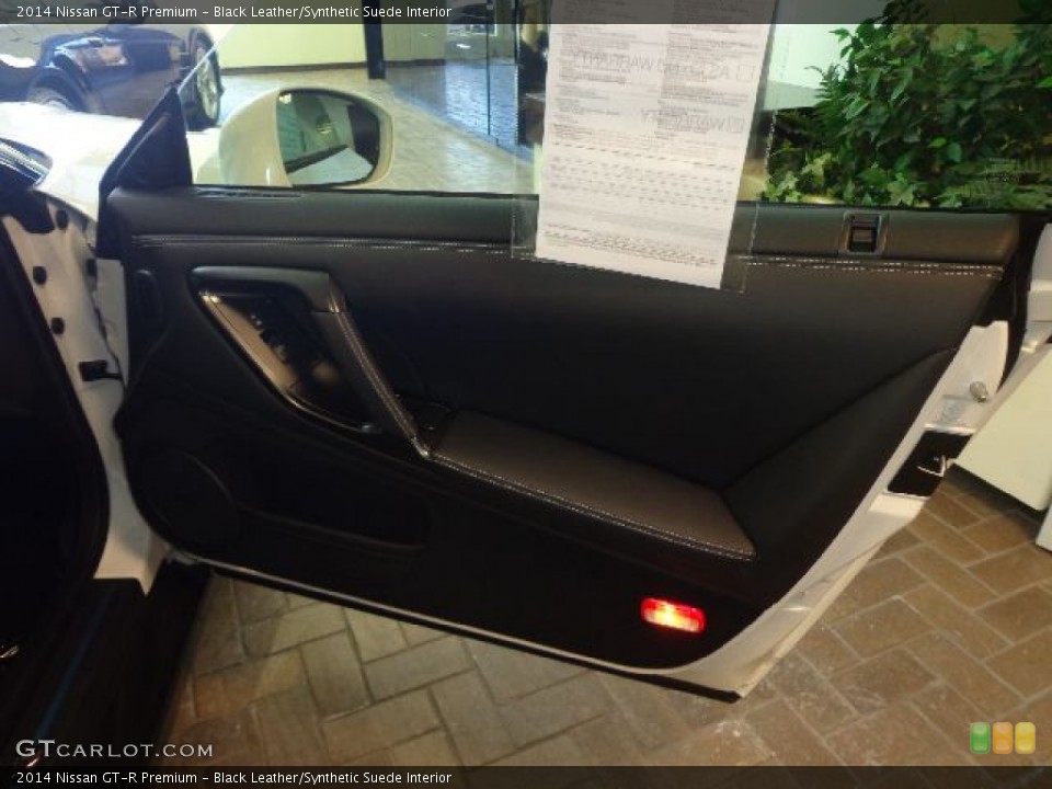 Black Leather/Synthetic Suede Interior Door Panel for the 2014 Nissan GT-R Premium #89972775