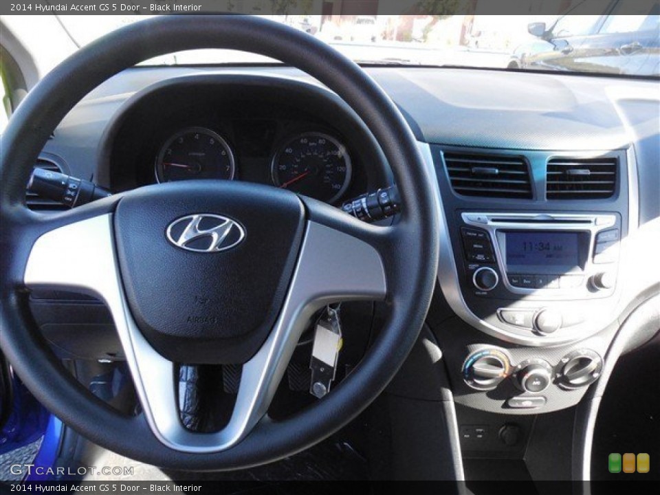 Black Interior Steering Wheel for the 2014 Hyundai Accent GS 5 Door #89982455